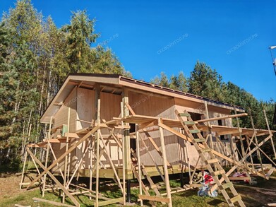 Каркасная баня 6х7 с хозблоком