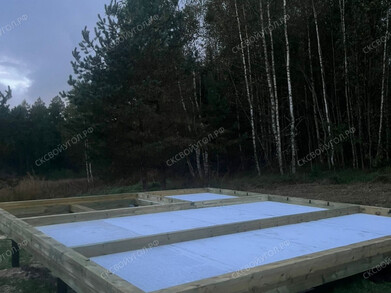 Каркасная баня 6х7 с хозблоком