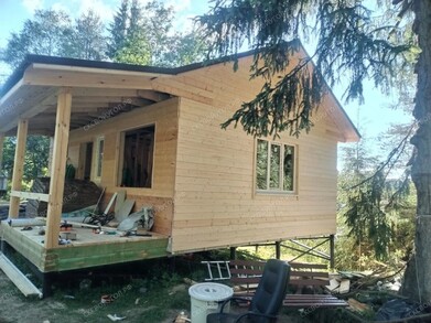 Одноэтажный дом 6х8 м с террасой 16м2