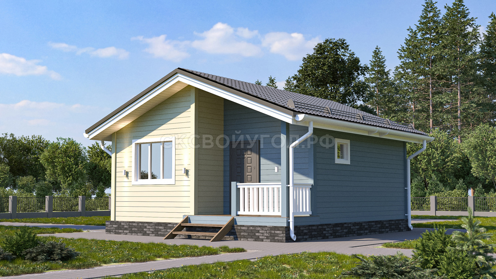 Каркасный дом под ключ, проект 33 м&sup2;